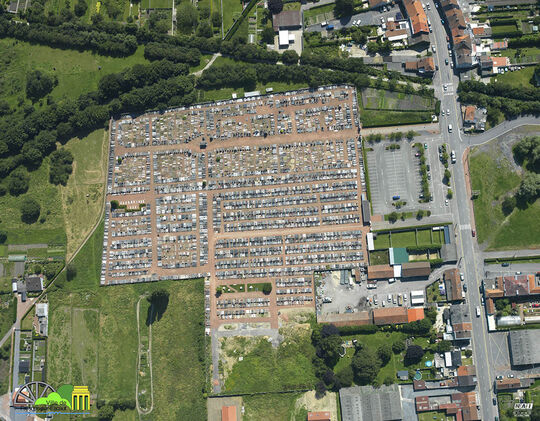 Photo aérienne du cimetière communal