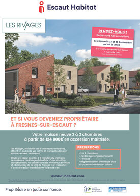 Affiche commercialisation les rivages à Fresnes sur Escaut